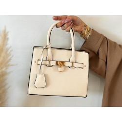 Bolso candado beige