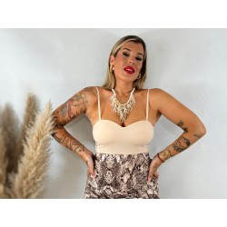 Camiseta cascos beige