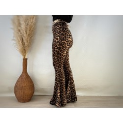 Pantalón campana leopardo