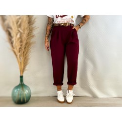 Pantalón slouchy burdeos