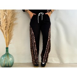 Pantalón rayas leopardo