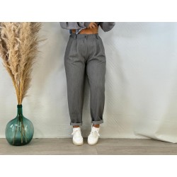 Pantalón pinza slouchy gris