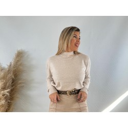 Jersey cuello beige