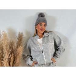 Chaqueta rayas gris