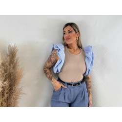 Camiseta volantes camel