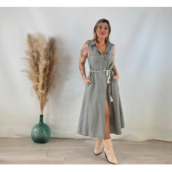 Vestido camisero verde