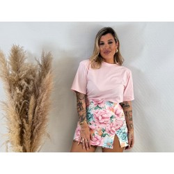 Camiseta hombreras rosa
