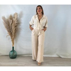 Conjunto palmeras beige