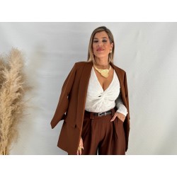 Blazer marrón rizado