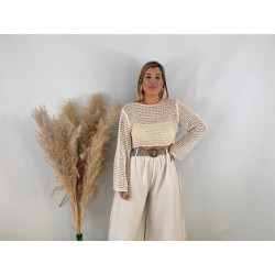 Jersey calado beige