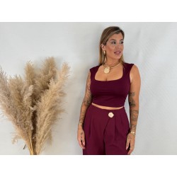 Camiseta licra burdeos