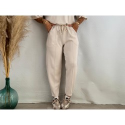 Pantalón sport slouchy beige