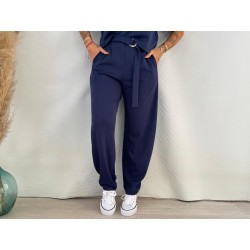 Pantalón sport hebilla azul