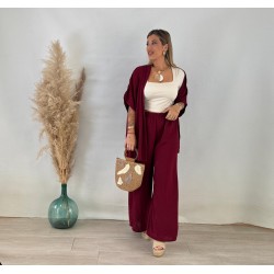 Conjunto kimono burdeos