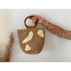 Cesta hojas camel