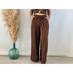Pantalón palazo marrón