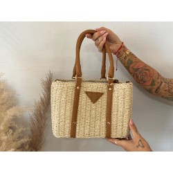 Cesta mimbre/camel