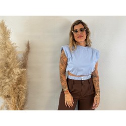 Camiseta hombreras celeste