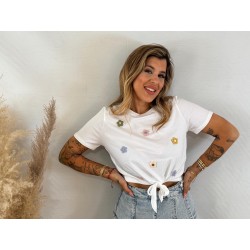 Camiseta flores (blanca y...