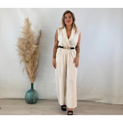 Mono rayas beige