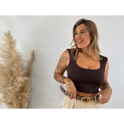 Camiseta licra marrón