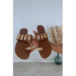 Sandalia anillo camel