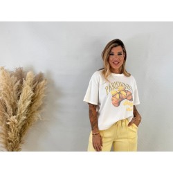 Camiseta cruasán amarillo