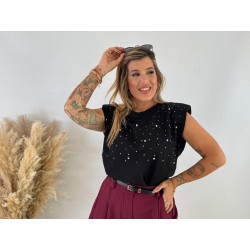 Camiseta hombreras piedras...