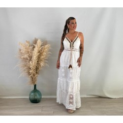 Vestido ibicenco pompón
