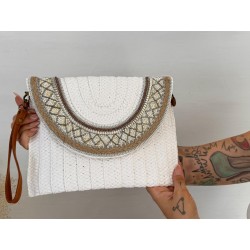 Bolso rafia blanca