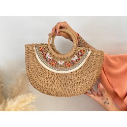 Bolso rafia piedras