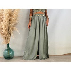 Pantalón lino verde