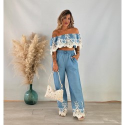 Conjunto vaquero bordado