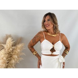 Top broches blanco