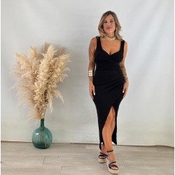 Vestido canalé negro