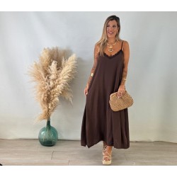 Vestido lencero marrón