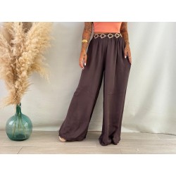 Pantalón fluido marrón