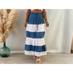 Falda vaquera/crochet larga