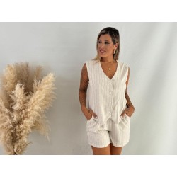 Conjunto lino rayas