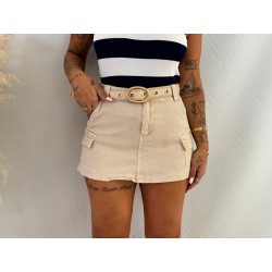 Falda pantalón cargo camel
