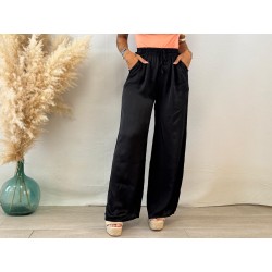 Pantalón satinado negro