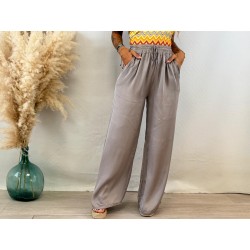 Pantalón taupe satinado