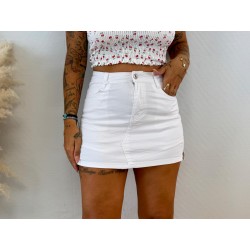 Falda pantalón vaquera blanca