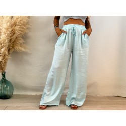 Pantalón agua marina satinado