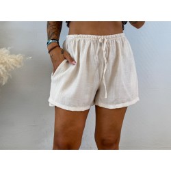 Pantalón corto beige