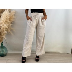 Pantalón rayas lino