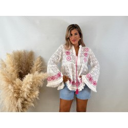 Camisa encaja bordada...