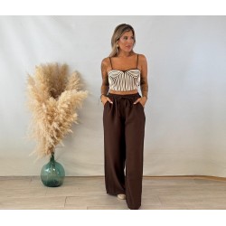 Conjunto cordón marrón