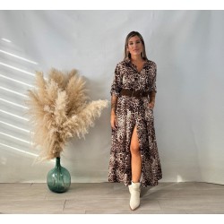 Vestido camisero leopardo