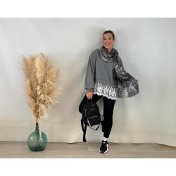 Pañoleta leopardo gris